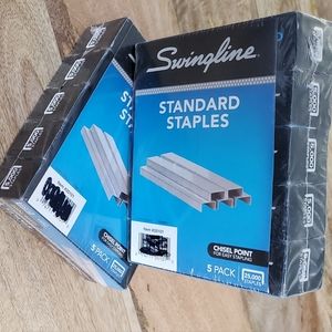 New Swingline Standard Staples 10 Boxes - 5000 per box